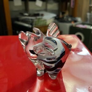Blown Glass Flying Pig Figurine, Collectible.